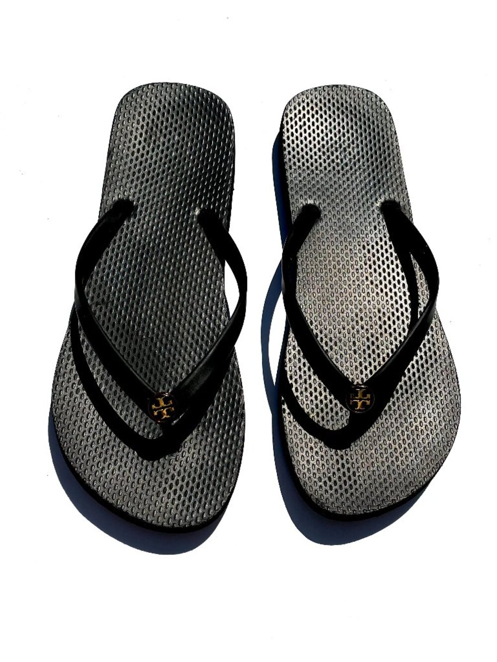 Women’s Tory Burch Sandals Thin Strap Flip Flops, Black Size 8